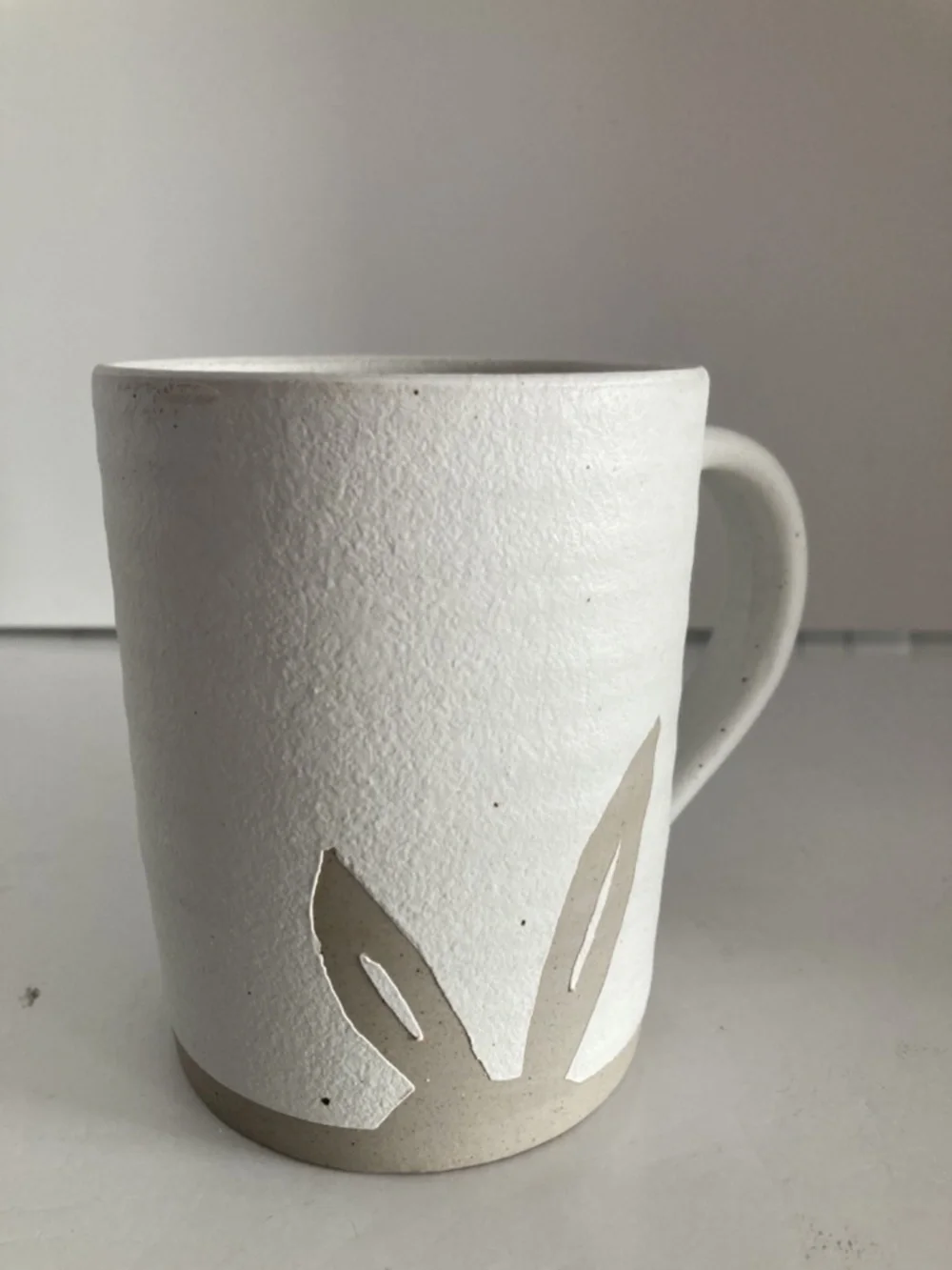 Pottery Barn Farmstead Rabbit Mug Bunny Ears Stoneware 16oz Off-White EUC
